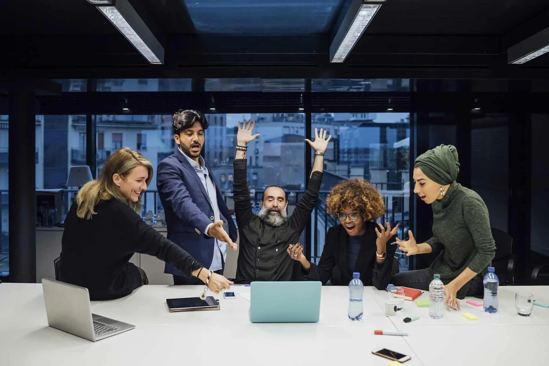 Colleagues collaborating on a digital transformation strategy